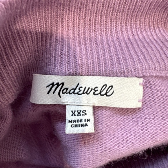 Madewell Cowl Neck Wool Blend Purple Oversized Women's Sweater (XXS) - Picture 6 of 7